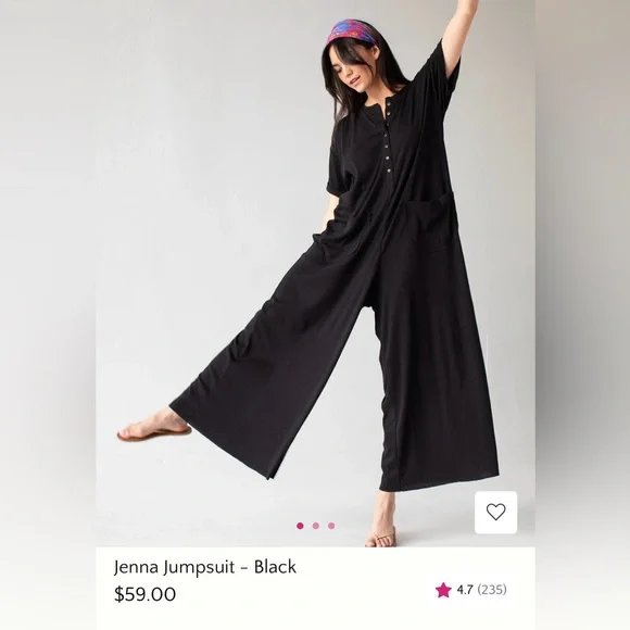 NATURAL LIFE Black Jumpsuit - Picture 1 of 4